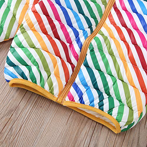 Veste décontractée pour Filles Manteau à Manches Longues rayé coloré Blanc Bleu Jaune Manteaux à Capuche pour Enfants 0-3 Ans de la Vie Quotidienne