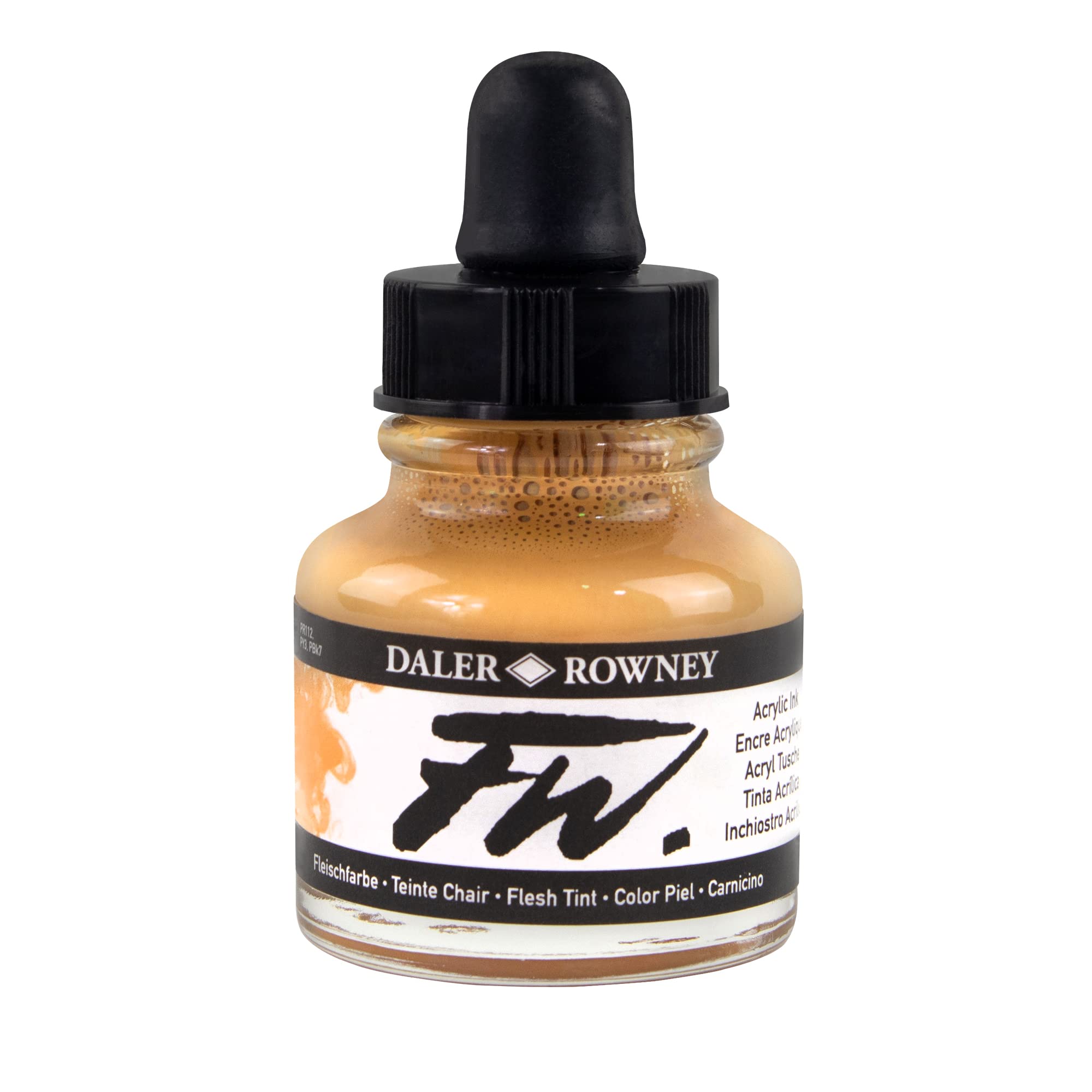 Daler-Rowney FW Acrylic Ink, Glass Bottle with Dropper, 1oz - 29.5 ml, Peach Pink — image 1
