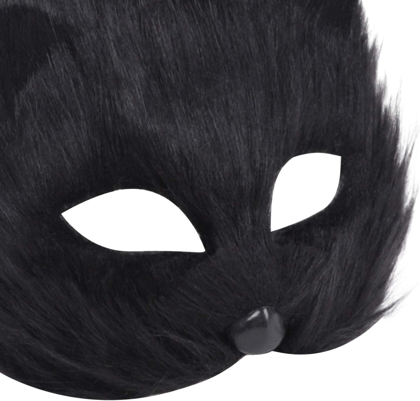 Moonlove Halloween Artificial Fox Mask Animal Elegant Cosplay Mask for Halloween Cosplay Party Fancy Dress Accessory, Black - Image 5