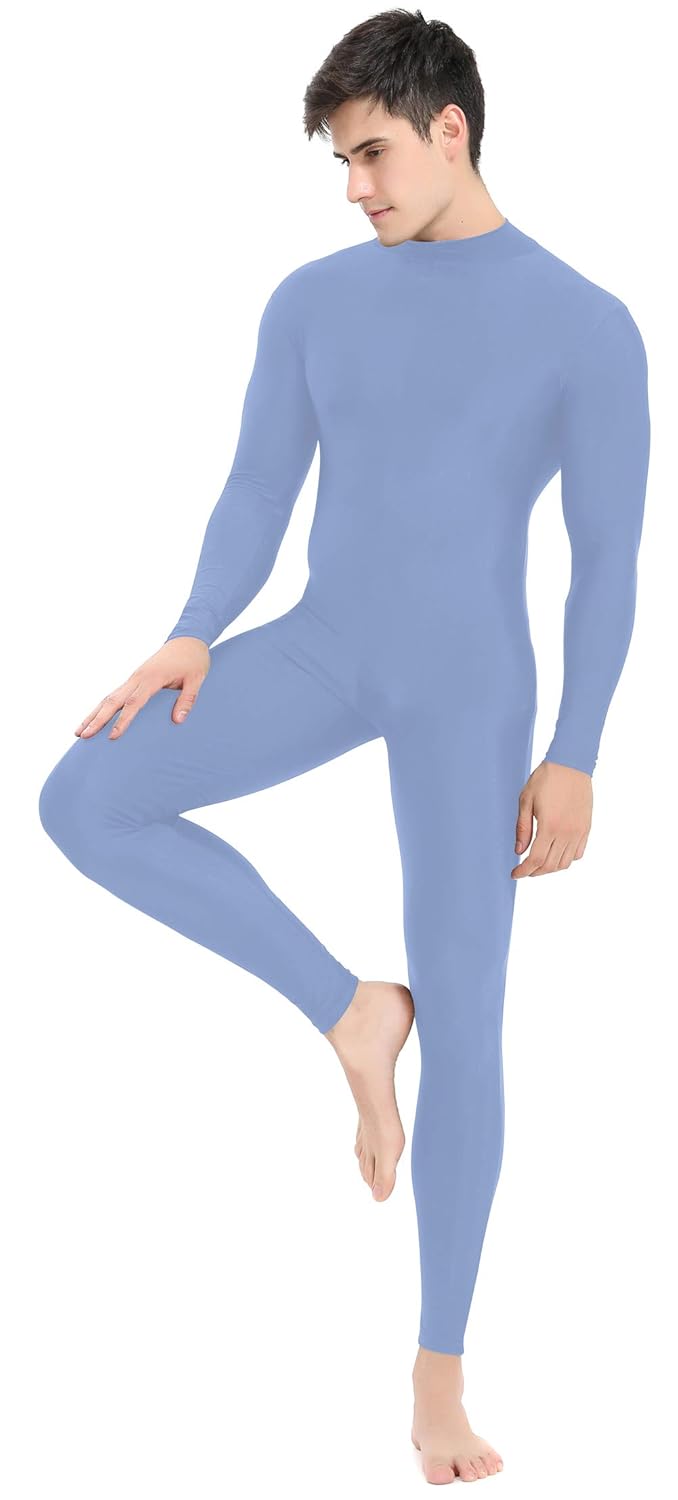 Speerise Mens Turtleneck Spandex Long Sleeve Unitard Bodysuit Dancewear Sports & Fitness Clothing