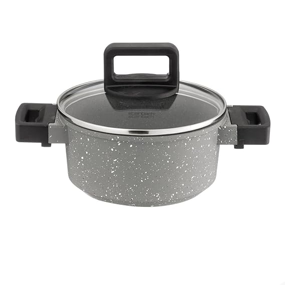 Steinbach Original Fleischtopf Rupero | Aluguss | Marmoriert | Anthrazit | für alle Herdarten | Induktionsgeeignet | Kochtopf