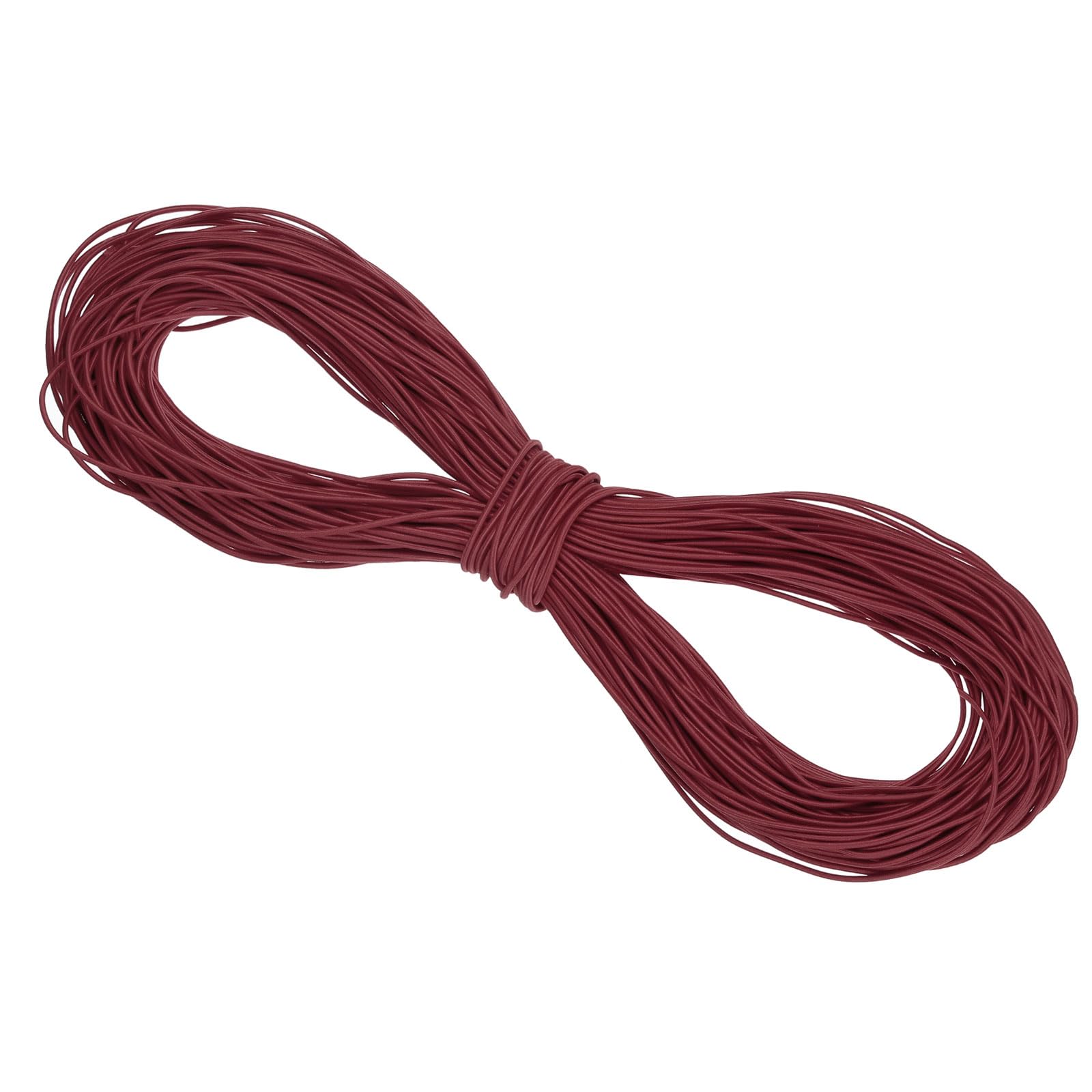 Photo 1 of PATIKIL 109 Yards(100m) Bungee Cord Elastic Cord Heavy Stretch String Rope 2mm Burgundy Red for Crafting DIY Sewing Hook Straps Camping Tie Down Strap