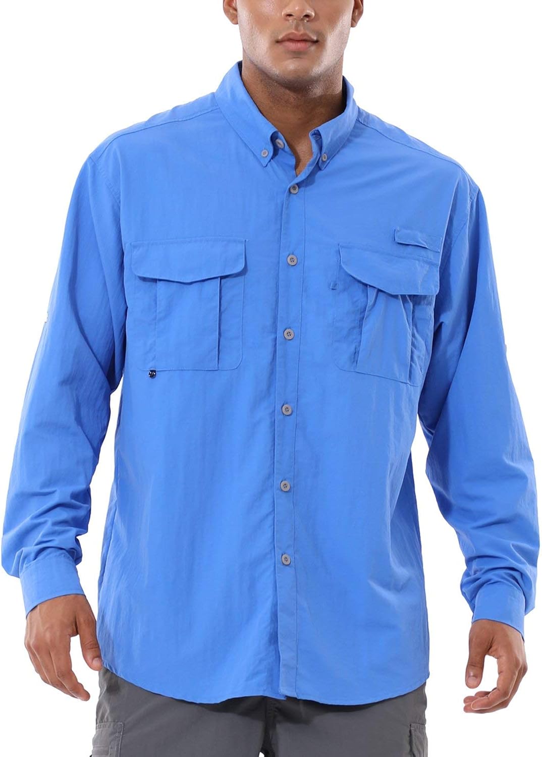 BALEAF Men's UPF 50+ Hiking Shirt Long Sleeve Shirt Outdoor Lightweight Quick Dry Fishing Shirts: Clothing