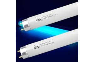 CHKADAWA BL T8 F10W Replacement Bulbs for Aspectek, LiBa 20W Indoor Device, F10T8 BL365nm 10 Watt Tube G13, 13'' Linear Black Light Fluorescent Tube 2 Pack