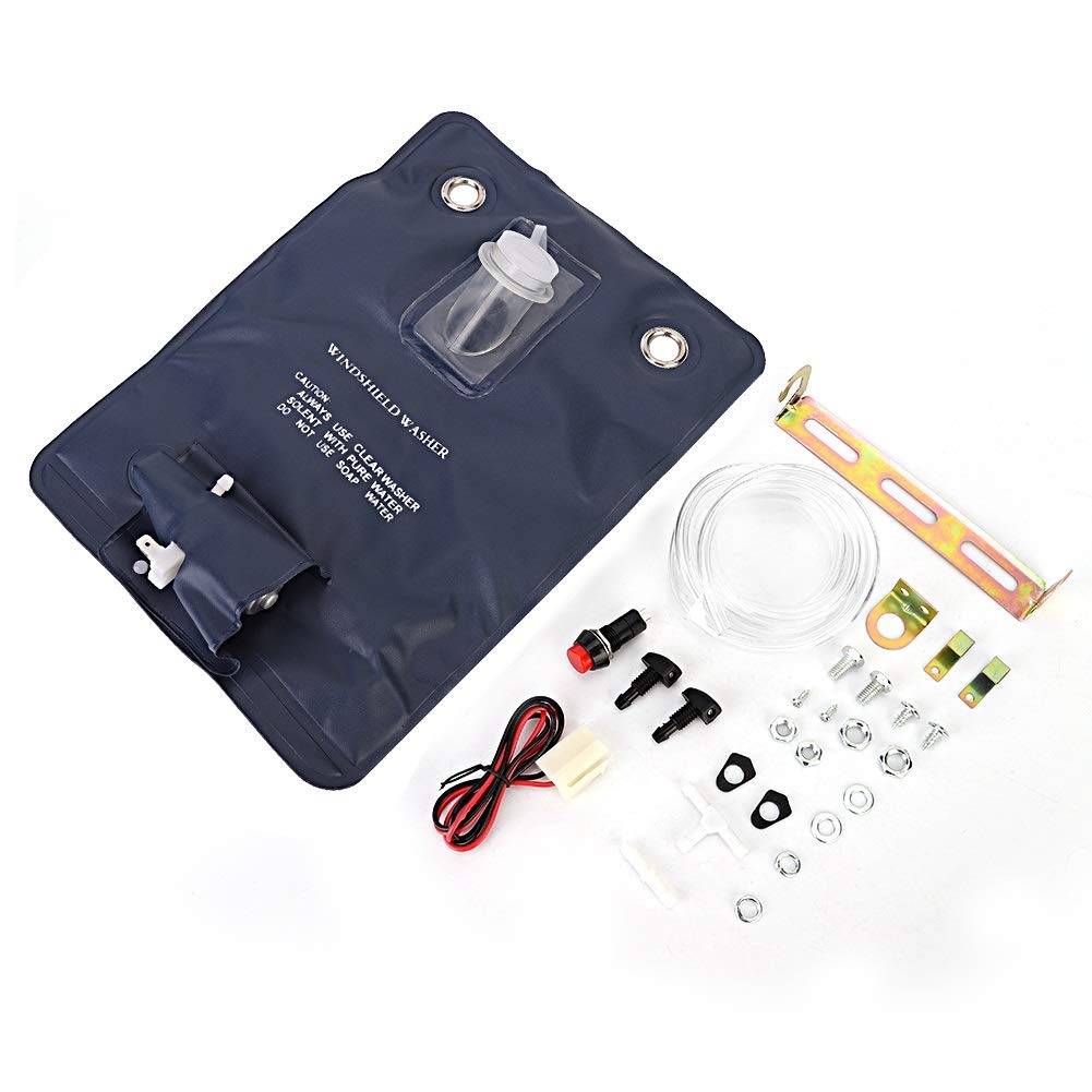 Windscreen Washer Bottle Bag - 12V Universal Windscreen Washer Pump With Bottle Bag Kit Fit for Classic Car 151286776374