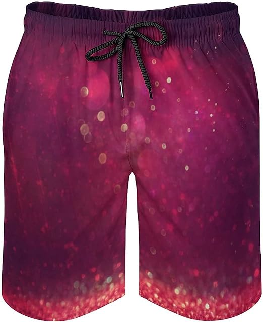 QUEMIN Shorts de Playa con cordón para Hombre, bañador Dorado, Rojo y