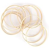 Framendino, 10 Pack 6 Inch Wooden Bamboo Hoops Wreath Rings for DIY Wedding Decor Dream Catcher Wall Hanging Crafts