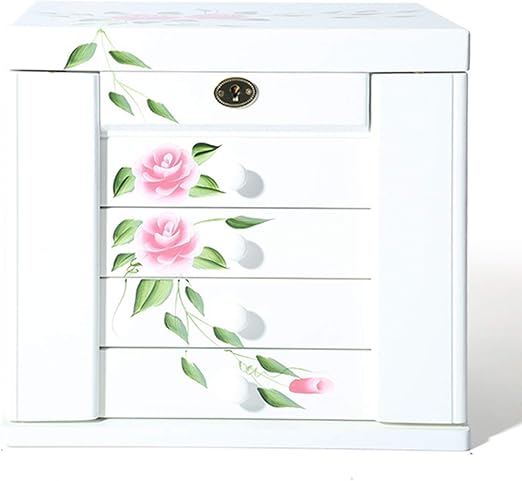 Amazon Com Yanglan Wooden Jewelry Box With Lock Jewelry Storage