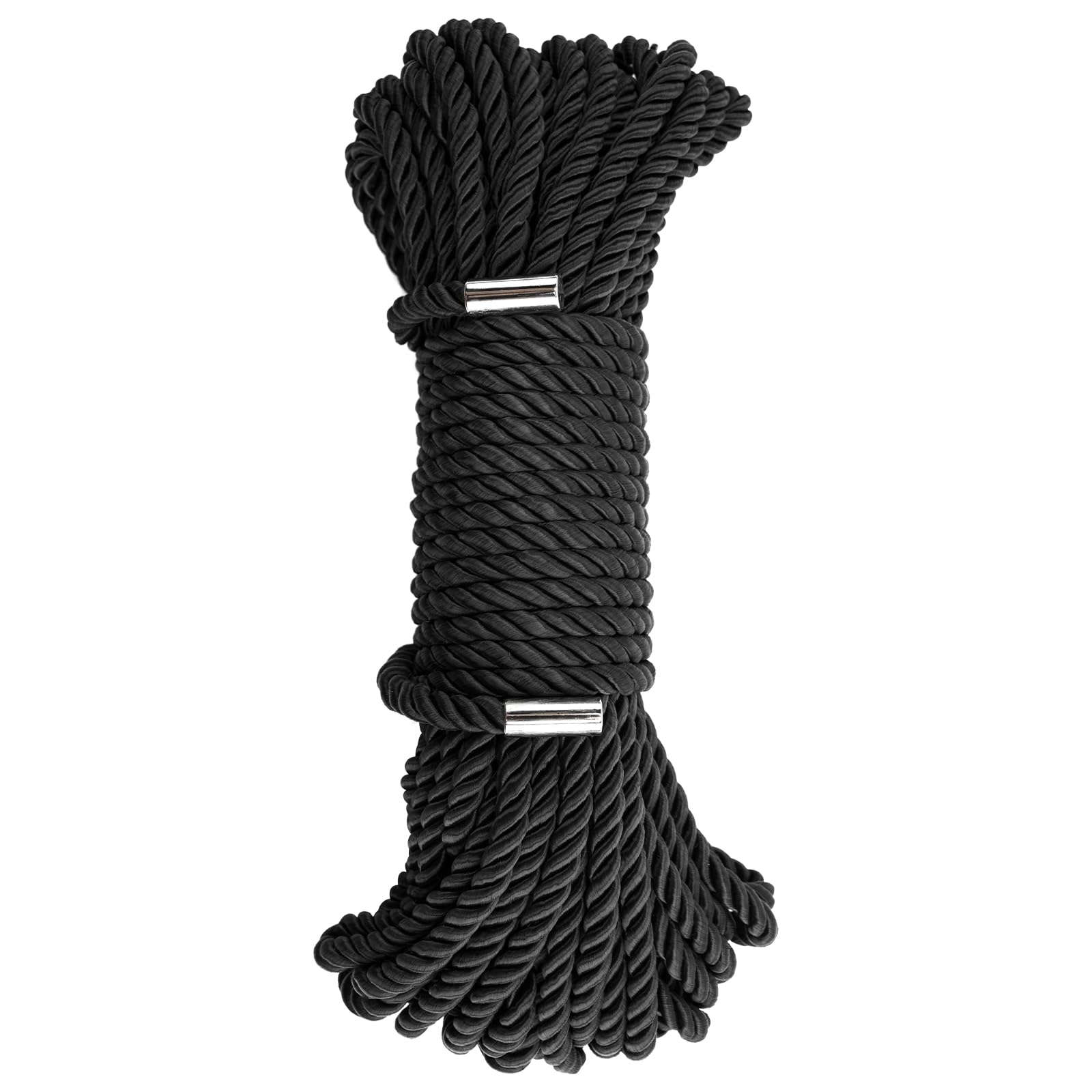 KINGLAKE 7mm Black Rope, Skin Friendly Soft Rope, 50 Feet Silk Rope Thick Rope Cord Twisted Rope for Crafts Decoration Washing Line Camping Hanging Plant Hanger Outdoor — image 1