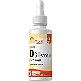 Vitamin D3 5000 IU (125mcg) | 2 Fluid Ounces | Essential Vitamin Liquid Drops | Vegetarian, Non-GMO, and Gluten Free Supplement | By Sundance