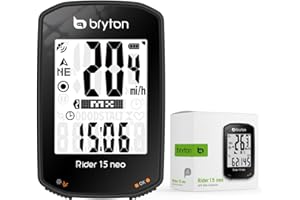 Bryton Rider 15 neo GPS Bike/Cycling Computer Device Only: Twist Click Go 3 Satellite System. 16 Hr Battery Life. Supports BL