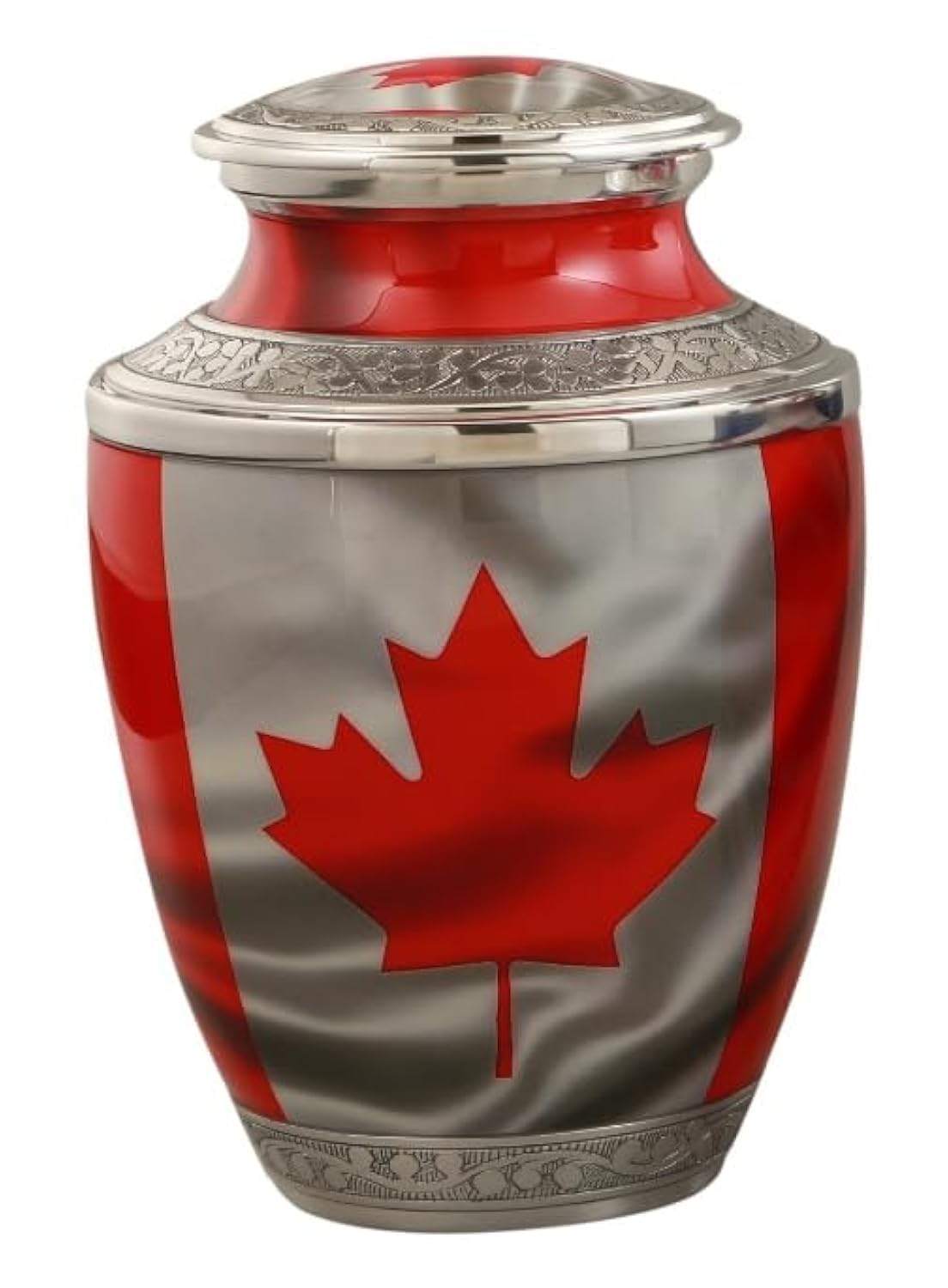 Royal Rapture Urn for ashes Cremation Memorial Funeral Love Urns decorative|Adult Human Child| Flag Design (Canadian Flag, 10") RJM04-03