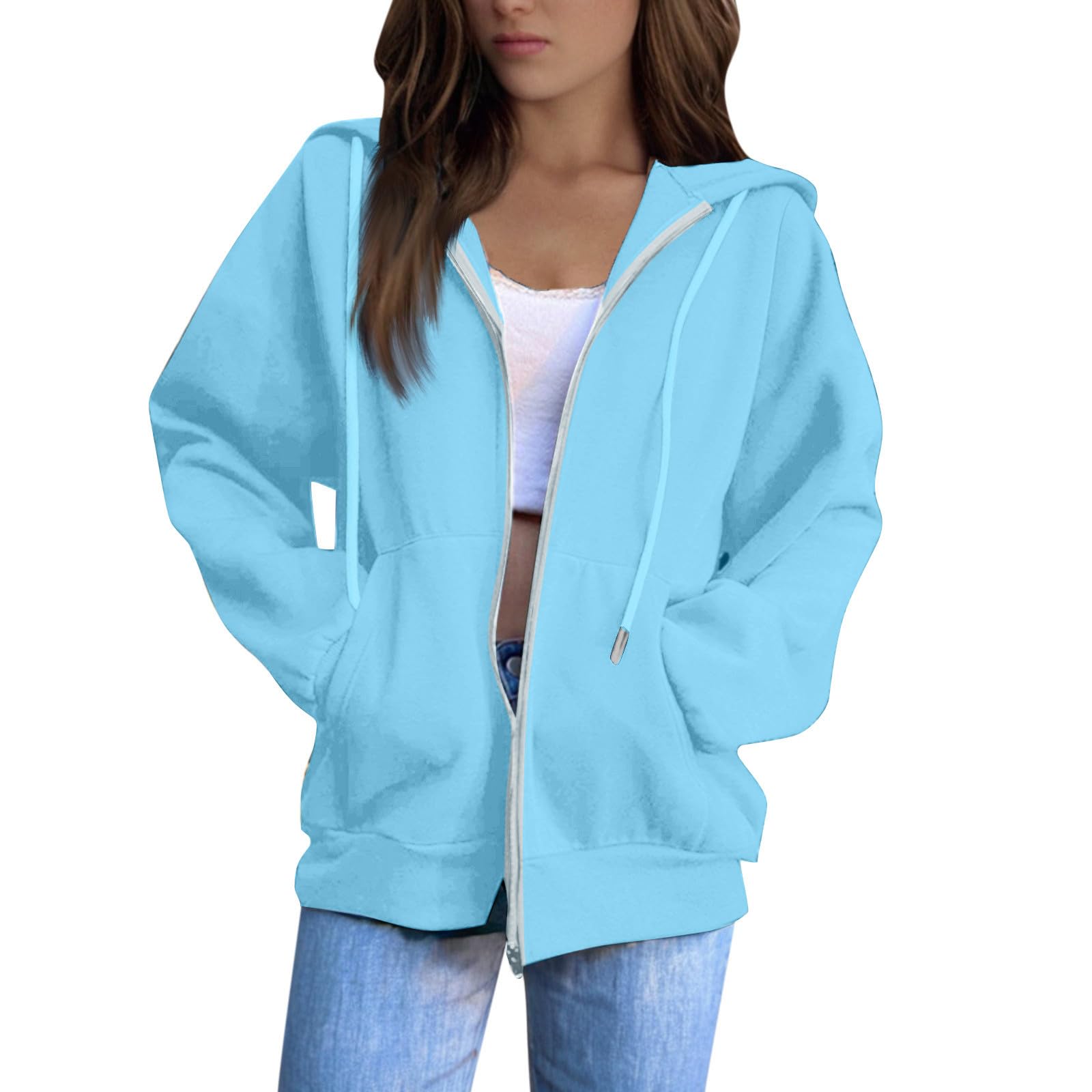 MKLUNJOP Jackets For Women Zip Up Hoodie Women 2025