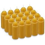 15-Hour Natural Beeswax Candles Compatible with Candle Lanterns - Smokeless Clean Long Lasting Burning for Outdoor, Camping, 