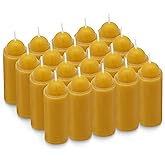 15-Hour Natural Beeswax Candles Compatible with Candle Lanterns - Smokeless Clean Long Lasting Burning for Outdoor, Camping, Emergency, Survival Emergency Preparedness- 20Pack
