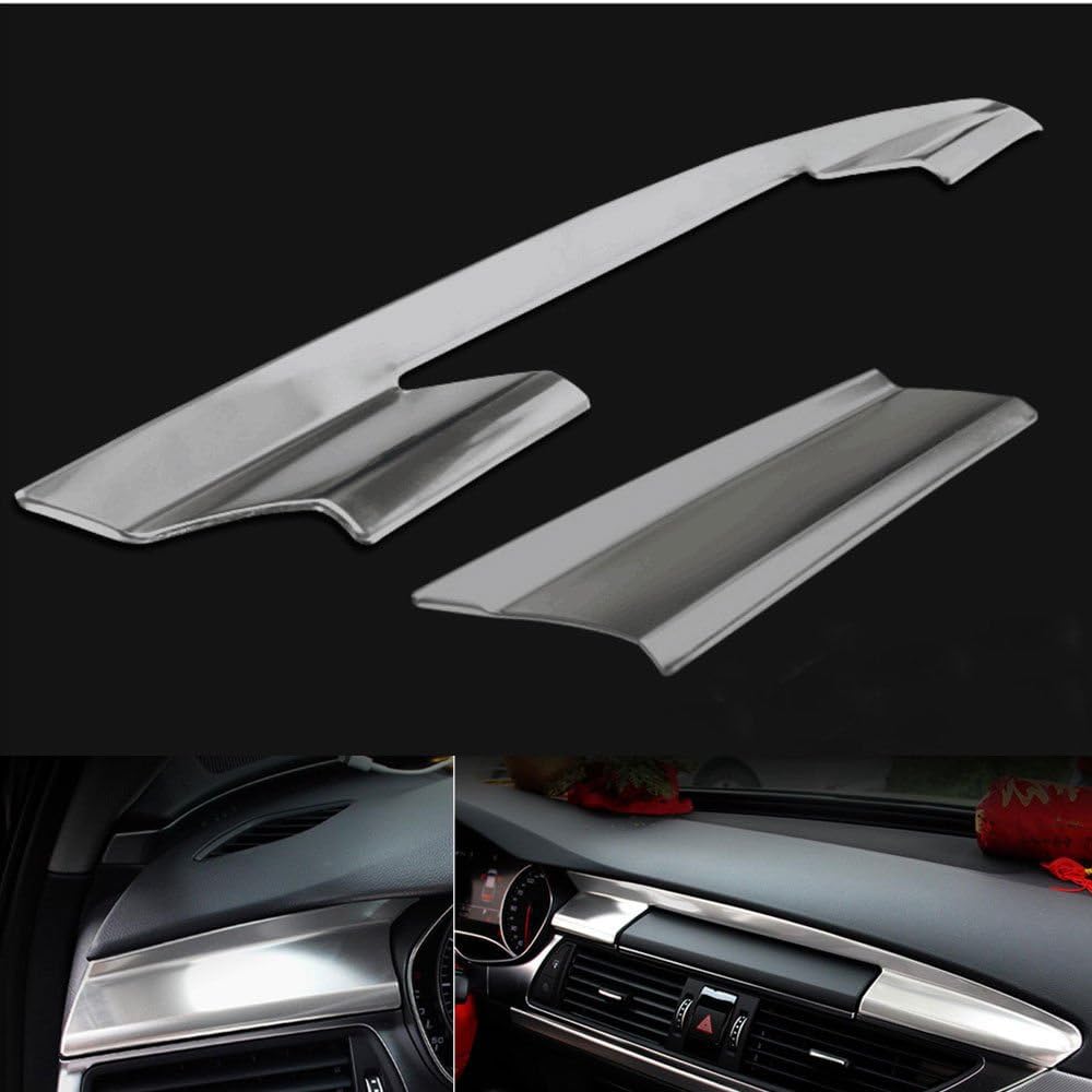 Daxey 2x Car Styling Center Navigation Dashboard Frame Cover Trim Sticker Stainless Steel Fit For Audi A6 C7 2012-2017 Car Accessories