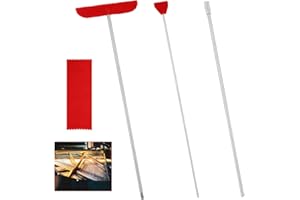 LASUROA 4pcs Grand Piano Soundboard Cleaning Tools, Big & Small Brush Head Cleaning Tool with Extension Rod and Soft Fiber Cloth Piano Cleaning Kit Piano Soundboard Cleaner