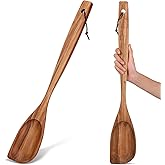 FillTouch 24 Inch Large Wooden Spoon for Cooking, Acacia Natural Wood Corner Spoon with Long Handle, Versatile Wood Spoons for Stirring, Flipping, Serving, Scraping