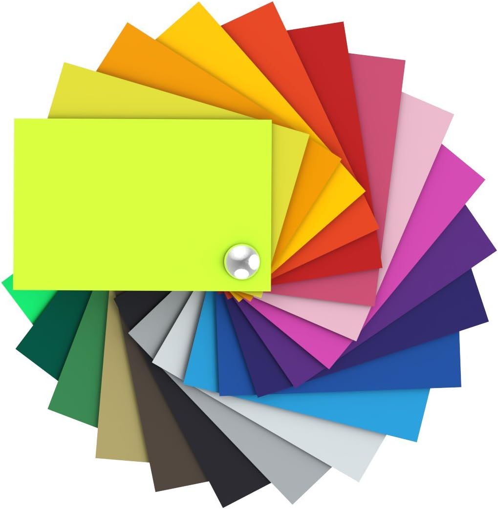 Heat Transfer Vinyl - Iron on Vinyl - Professional HTV Bundle Assorted Colored for Cricut Silhouette Cameo or Heat Press Best for DIY Design Bags Hats Hoodies T-shirts Set of 21 Sheets (12 x 10)