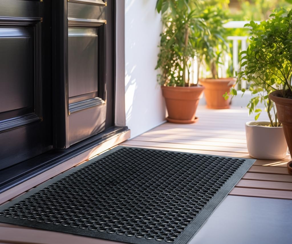 IRONGATE Rubber Doormat - Set of 2 Anti Fatigue Rubber Floor Mat - Non Slip Indoor Outdoor Commercial Kitchen Mat - Ramp Pool Restaurant Garage Floor Mat - Anti Slip Bar Drainage Mat - 36 x 60 inches - Image 2