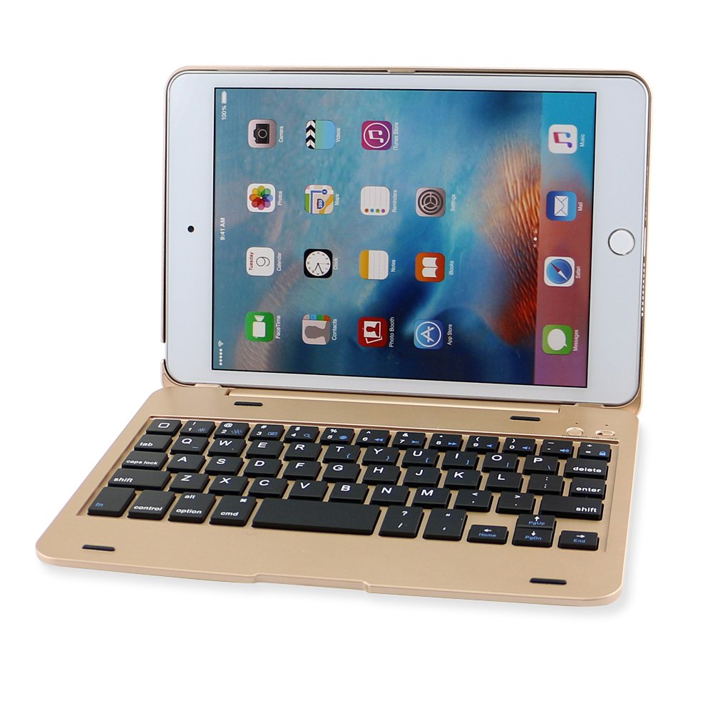 New Gold Keyboard Case Ultra Slim Clamshell Lightweight iPad Mini 4