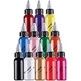 OPHIR 12x 30ml/Bottle Airbrush Inks Acrylic Paint for Nail Art Nail Painting Pigment Inks Airbrushing Kit Colors Nail Tools