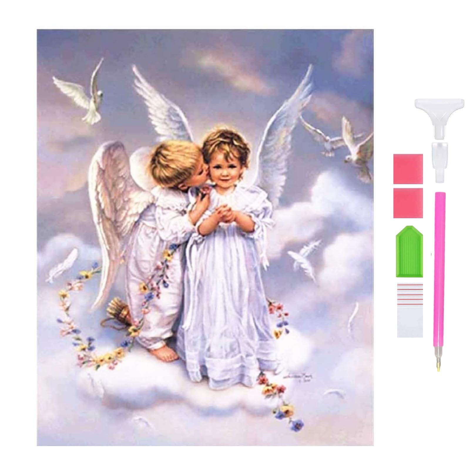 Diamond Painting Children Adults Fishing Pictures DIY 5D Diamond Painting Embroidery Kits Craft Home Wall Decoration Living Room Baby Bedroom Entrance Decoration (B)