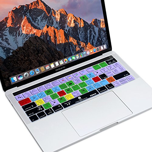 XSKN Adobe Lightroom Shortcut English Silicone Keyboard Skin Cover for 2016 Touch Bar MacBook Pro 13 (A1706) & MacBook Pro 15 (A1707), US EU Layout