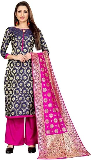 Paradise Creation Womens Banasari Silk Dupatta (Purple)