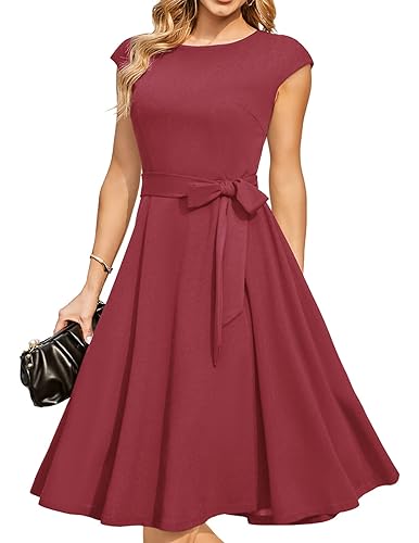 DRESSTELLS Women's Cocktail Dresses, Formal Wedding Guest Modest Church  Vintage Tea Party Midi Evening Dress in Saudi Arabia