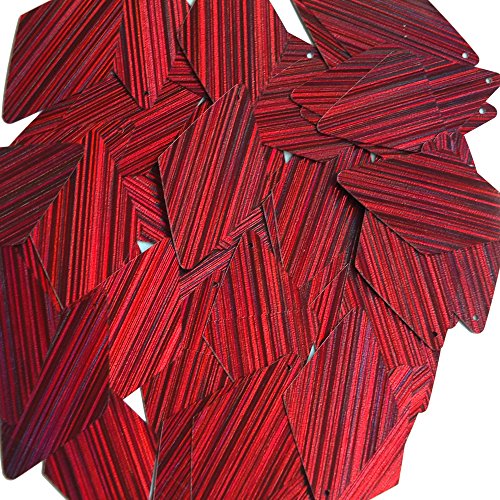 Sequin Long Diamond Red Wine Burgundy 1.75 inch Couture Loose Paillettes. City Lights Reflective Metallic. Made in USA.