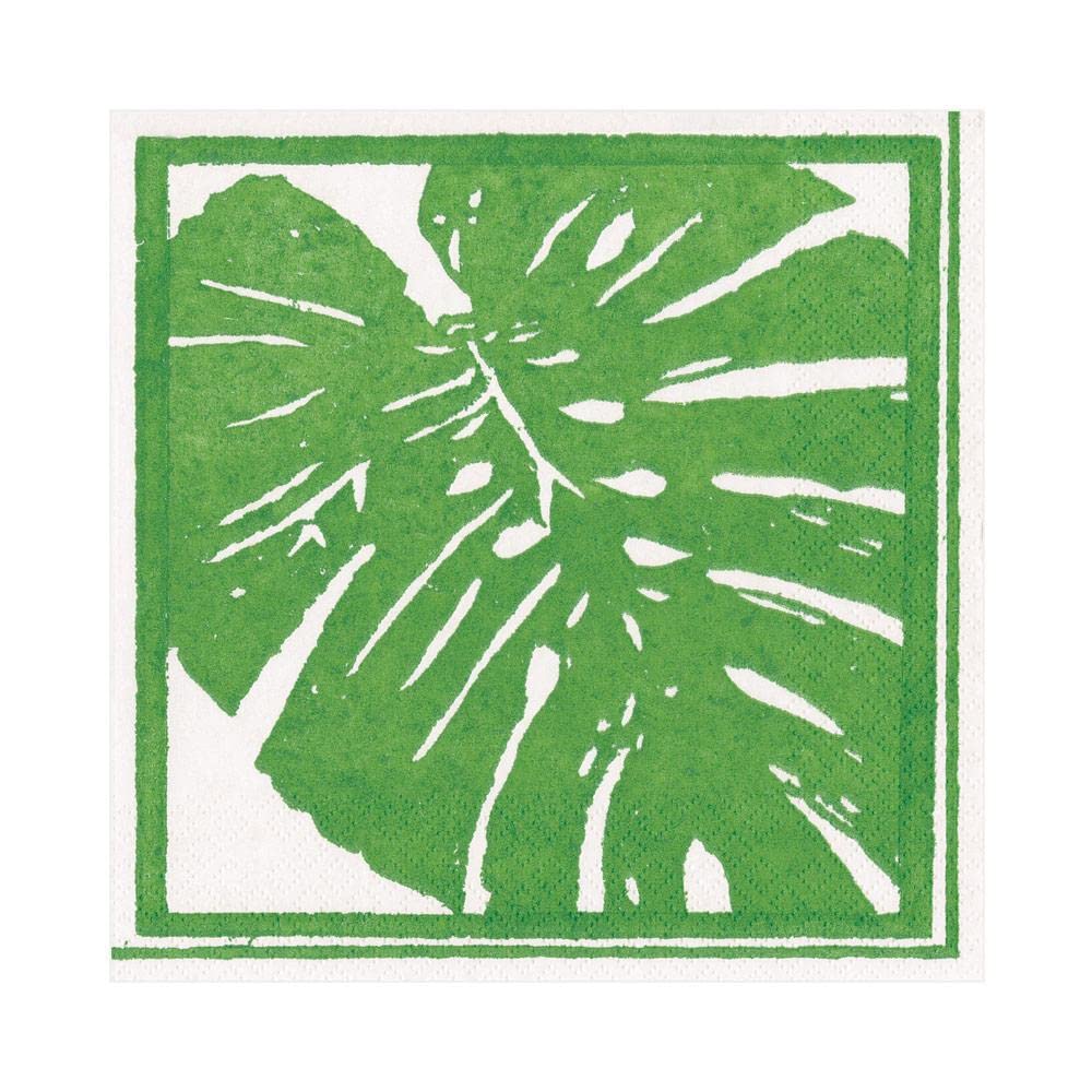 Caspari Palm Leaves Paper Luncheon Napkins in Green, 20 Per Package