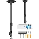 2-Be-Best Upgraded Projector Mount, Better Fixed Projector Ceiling Mount Projectors Wall Mounts with Extendable Length 14-24 in / 37-62 cm 360&deg; Adjustable Projectors Mounts Black