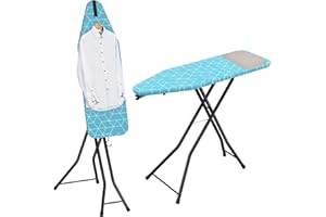 LyriFine Ironing Board, 2-in-1 Flat and Hanging Board, Upgraded Iron Board with Iron Rest, Sturdy Steel Frame Iron Board with