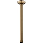 Delta Faucet 14-inch Ceiling Mount Shower Arm and Flange, Gold Straight Shower Arm, Champagne Bronze U4998-CZ