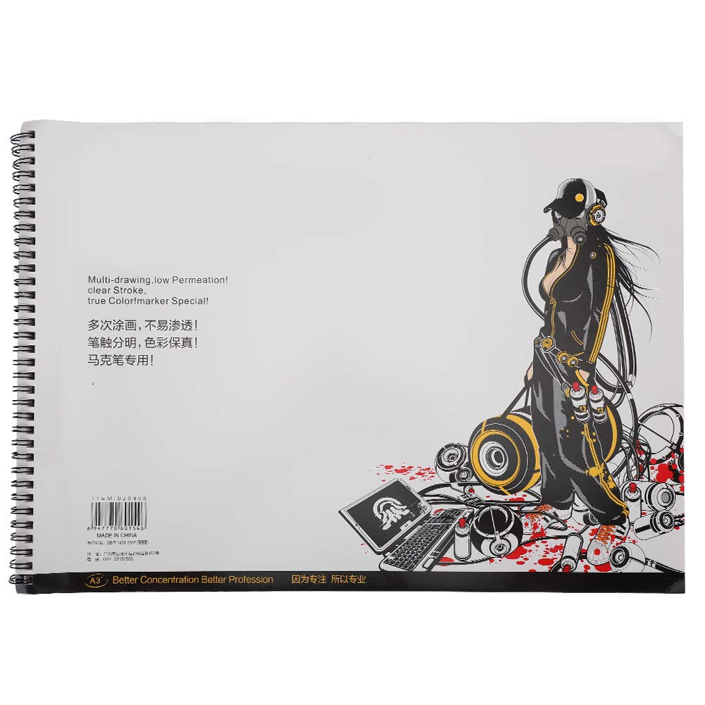 32 sheetsArtist’s Tracing Paper Pad, A3 Marker Paper Pad for Pen, Pencil or Marker Bleedproof Paper for Markers Pad Painting Tools