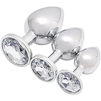 Akstore 3 Pcs Luxury Jewelry Design Fetish Anal Butt Plug (White)