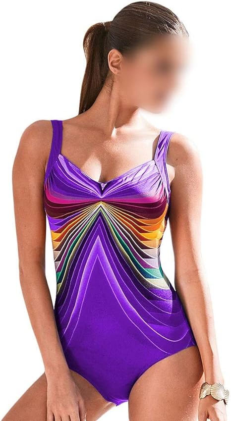 Amazon Co Jp 水着 女性のセクシーなグラデーションワンピース水着レトロ水着女性の水着 背中の開いた水着 ビーチの水着 色 紫の サイズ M ホーム キッチン