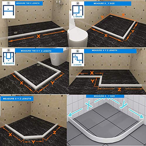 YingQ 72 Inch Collapsible Shower Threshold Water Dam, Silicone Water