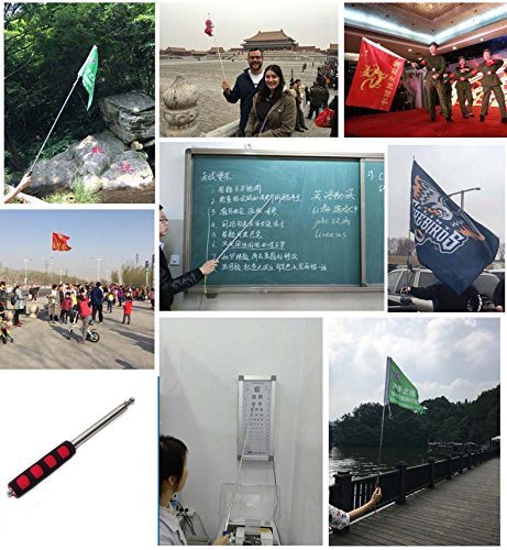 godehone Telescoping Flagpole,Stainless Steel Banner Tour Guide Teachers Flag Sign Collapsable Pole (79") 1 pc - Thumbnail 5