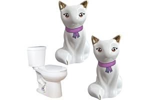 BEASPECAL 2Pcs Toilet Bolt Caps Tall White Ceramic Lovely Fox,Animal Shape Toilet Floor Bolts Covers Replacement Bathroom Decor Avoid Rusting Toilet Bolts Cover-White Scarf Fox