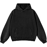 ATOFY Oversized Hoodies for Men Womens Pullover Sweatshirts Acid Wash Vintage Loose Fit Unisex Cotton Outfits