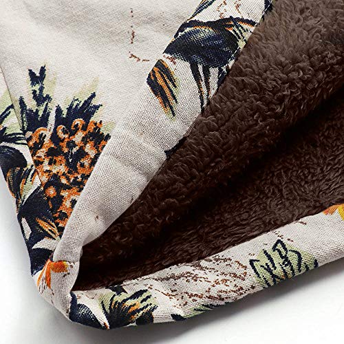 Women's Jacket Duseedik Womens Winter Warm Outwear Floral Print Hooded Pockets Vintage Oversize Coats (Orange A, US:6/CN:M) - Thumbnail 3
