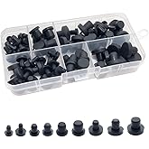 100 Pcs Silicone Rubber Hole Plugs Set - 9 Sizes T-Type Black Silicone Plugs Caps for Powder Coating, Waterproof Sealing, Pipe/Test Tube Caps - Heat Resistant, Durable, Multi-Purpose (Black)