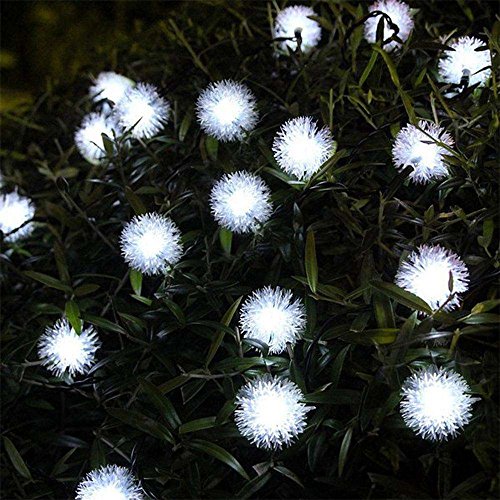 image for 30 LEDs Solar Spotlight Fur Snow Ball,YiMiky String Light 30 LEDs Star