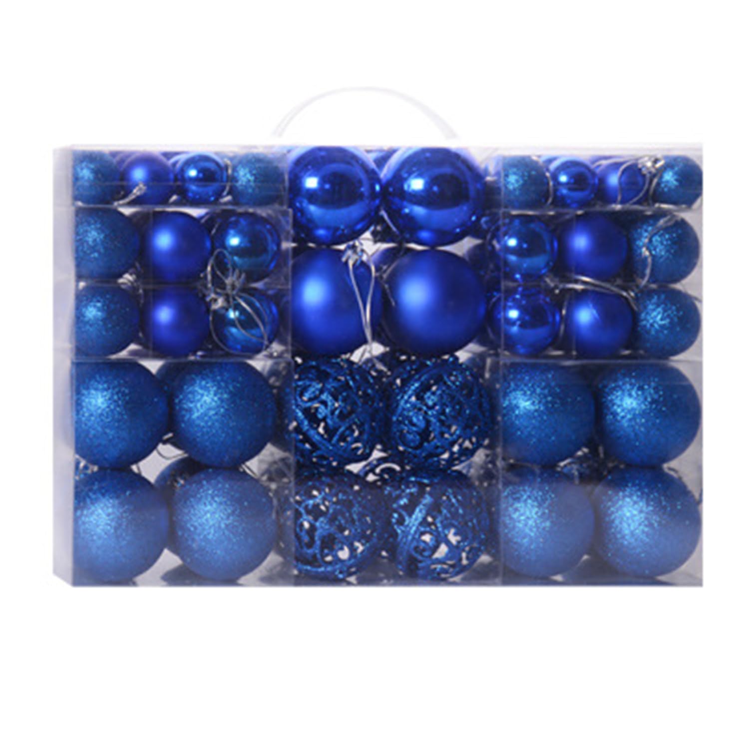 Ragyzity 100PCS Christmas Baubles Shatterproof, 3/4/6cm Xmas Tree Hanging Baubles Balls Decorations Set, Christmas Balls Ornaments Hanging Decorfor Xmas Holiday Party Home Decorations (Blue)