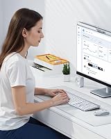 Seenda SK38 Wireless Keyboard and Mouse Set UK Layout Full Size USB 2.4G White view 2