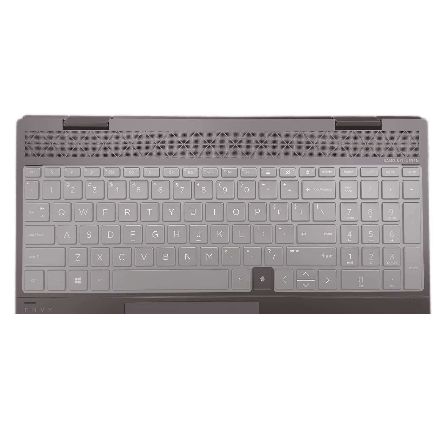 MiNGFi Silicone Keyboard Cover for HP Envy Fingerprint Reader x360 15" 15-ed/ee/ed(2020) Envy 17" 17-cg/ch(2020) - Transparent