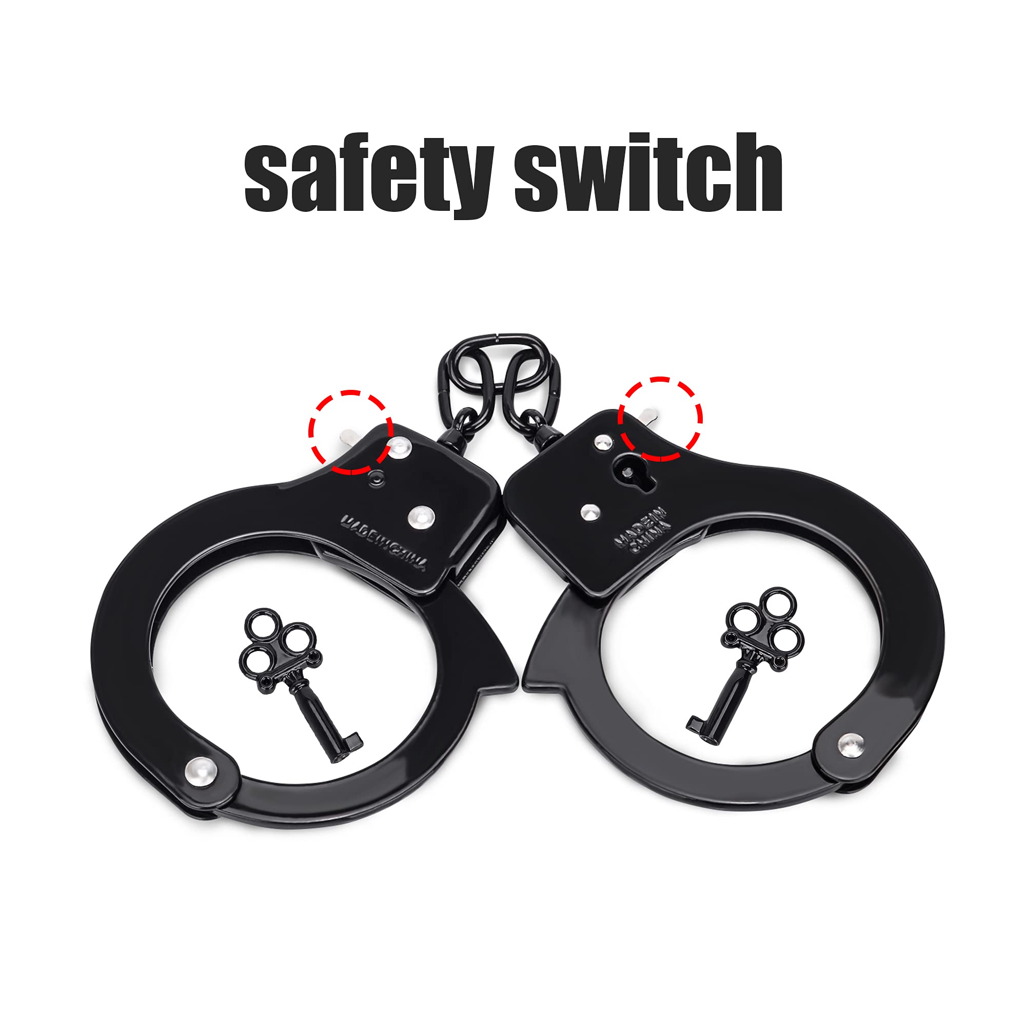 HUALIXUAN Metal Play Handcuffs, Hand Cuffs Police, Toy Handcuffs for Kids