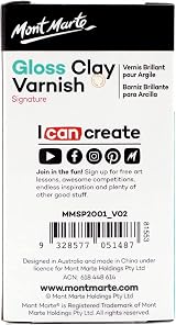 Mont Marte Clay Varnish Gloss 120ml Polymer Air-Dry Pottery Glaze Finish view 6